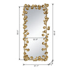 61" x 31" Full Length Mirror with Golden Leaf Accents, Floor Miiror for Living Room Bedroom - Groovy Boardz