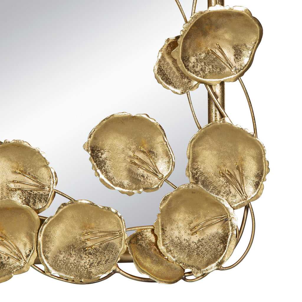 61" x 31" Full Length Mirror with Golden Leaf Accents, Floor Miiror for Living Room Bedroom - Groovy Boardz