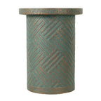 Cement Outdoor End Tables for Patio, GardenAccent Table, Modern Small Round Side Tablefor Outside, Tree Stump Garden Stool DrumTable indoor and Outdoor End Table