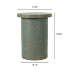 Cement Outdoor End Tables for Patio, GardenAccent Table, Modern Small Round Side Tablefor Outside, Tree Stump Garden Stool DrumTable indoor and Outdoor End Table