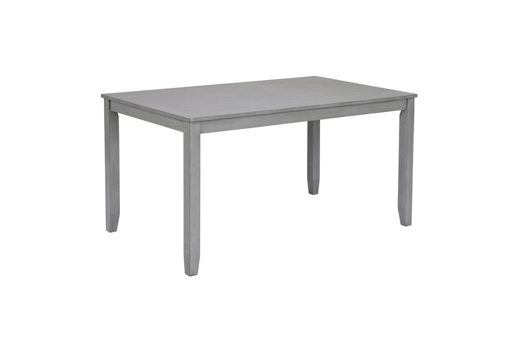 Gray Acacia Wood Rectangular Dining Table 6-Piece Set.