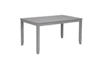 Gray Acacia Wood Rectangular Dining Table 6-Piece Set.