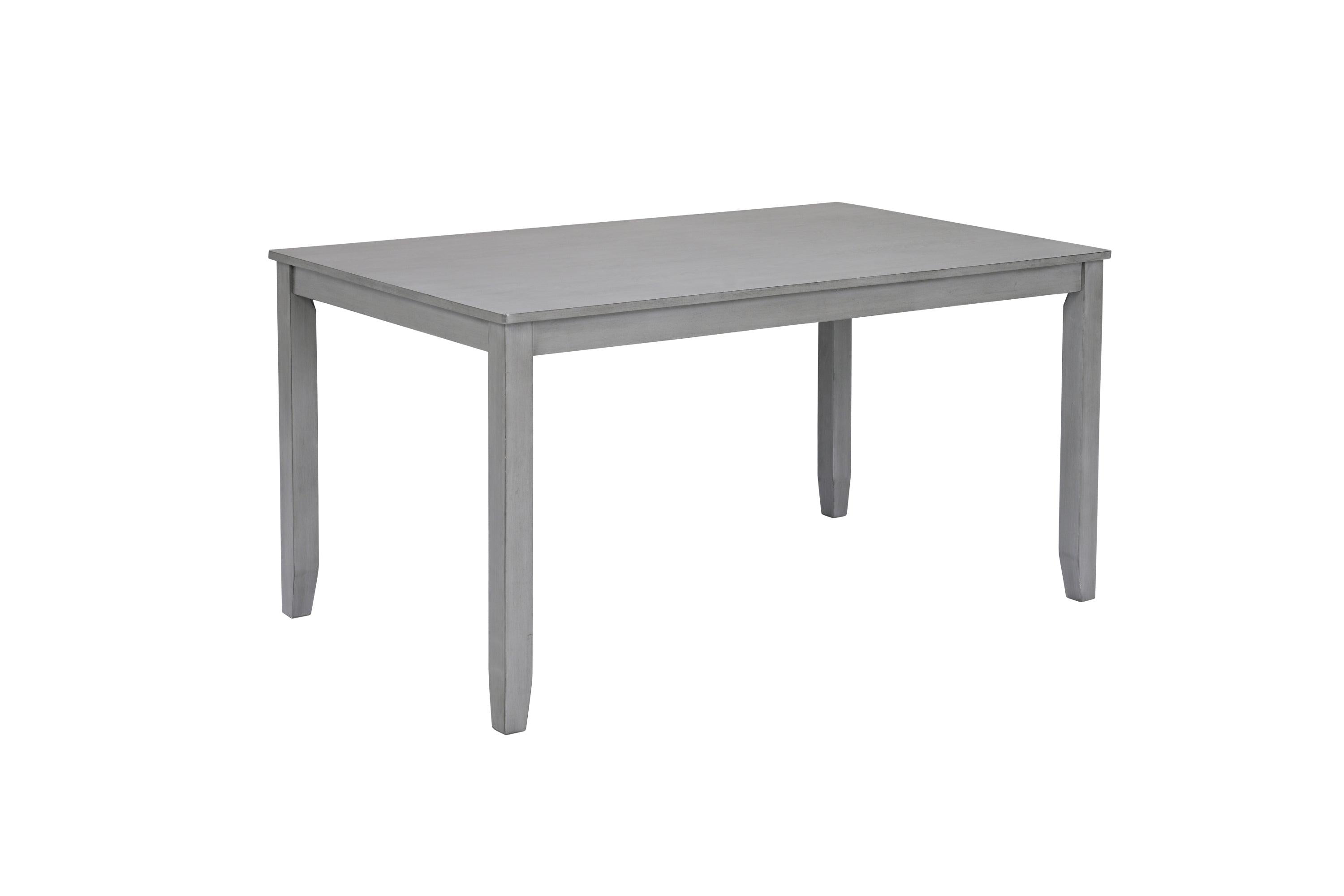 Gray Acacia Wood Rectangular Dining Table 6-Piece Set.