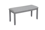 Gray Acacia Wood Rectangular Dining Table 6-Piece Set.