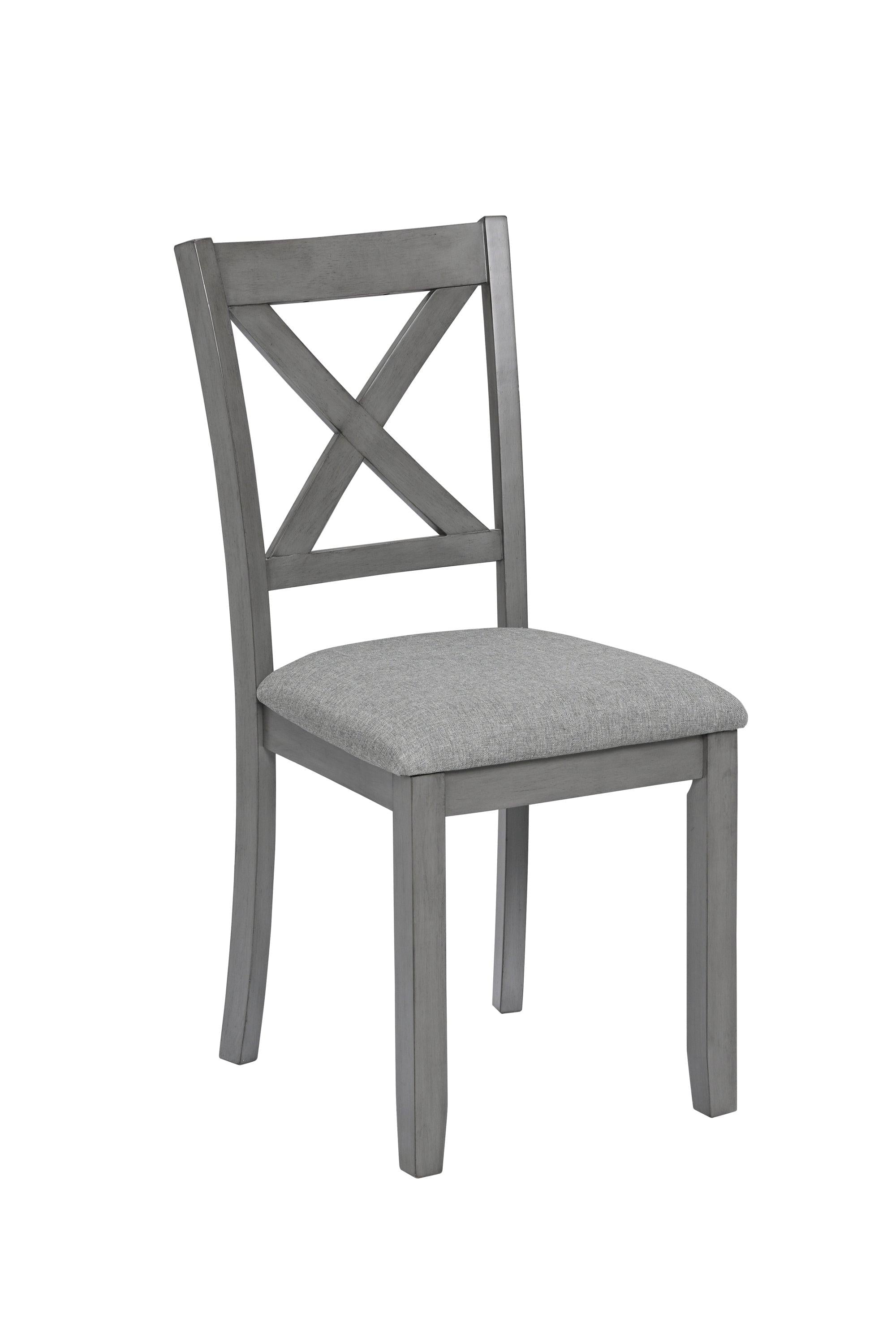 Gray Acacia Wood Rectangular Dining Table 6-Piece Set.