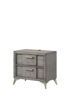 2 Drawer Nightsand in Gray Bookmatched Veneers