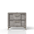 2 Drawer Nightsand in Gray Bookmatched Veneers