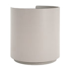 Italian Retro Double Storage Round Side Table, Gray Brown MDF with Tempered Glass Top, Compact Size