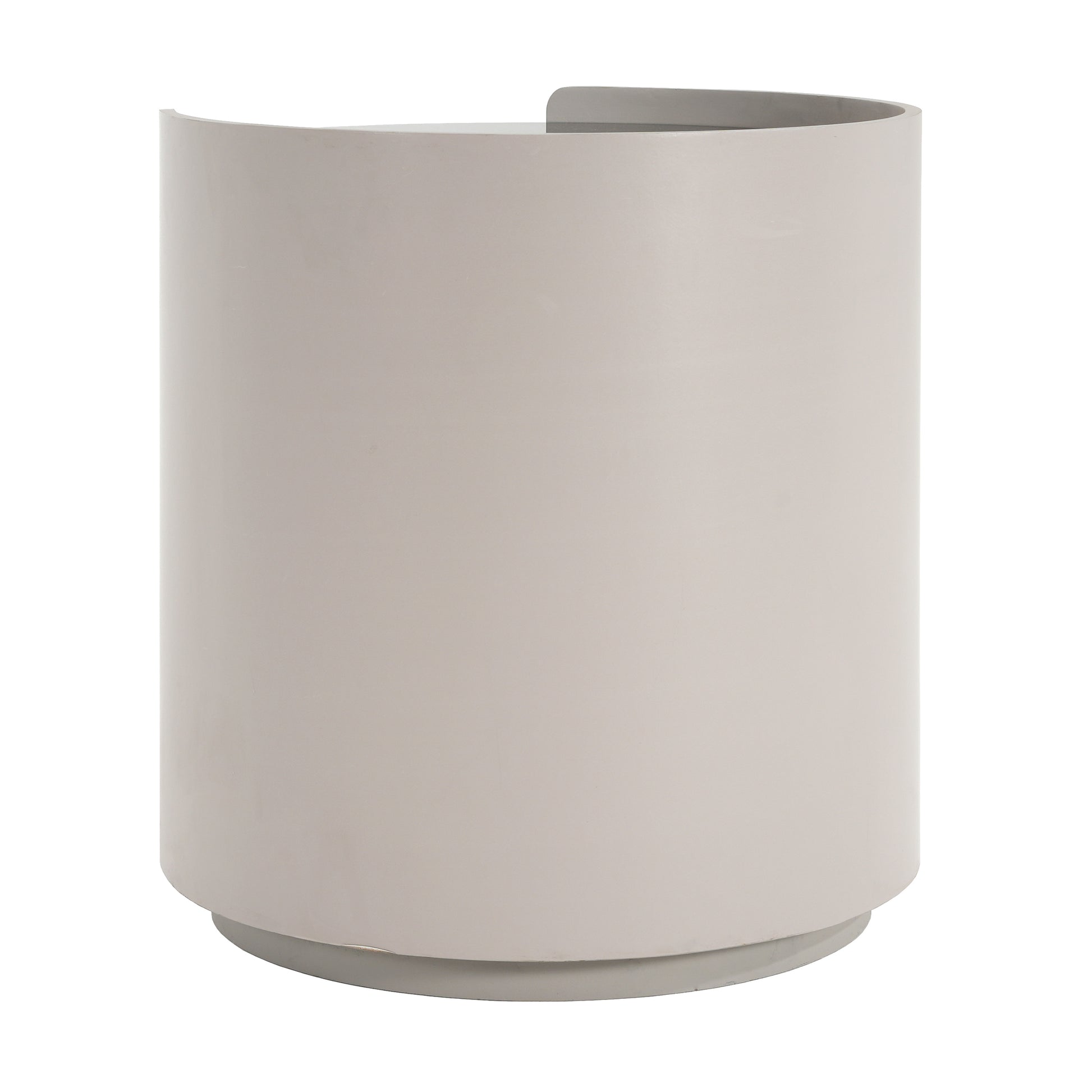 Italian Retro Double Storage Round Side Table, Gray Brown MDF with Tempered Glass Top, Compact Size