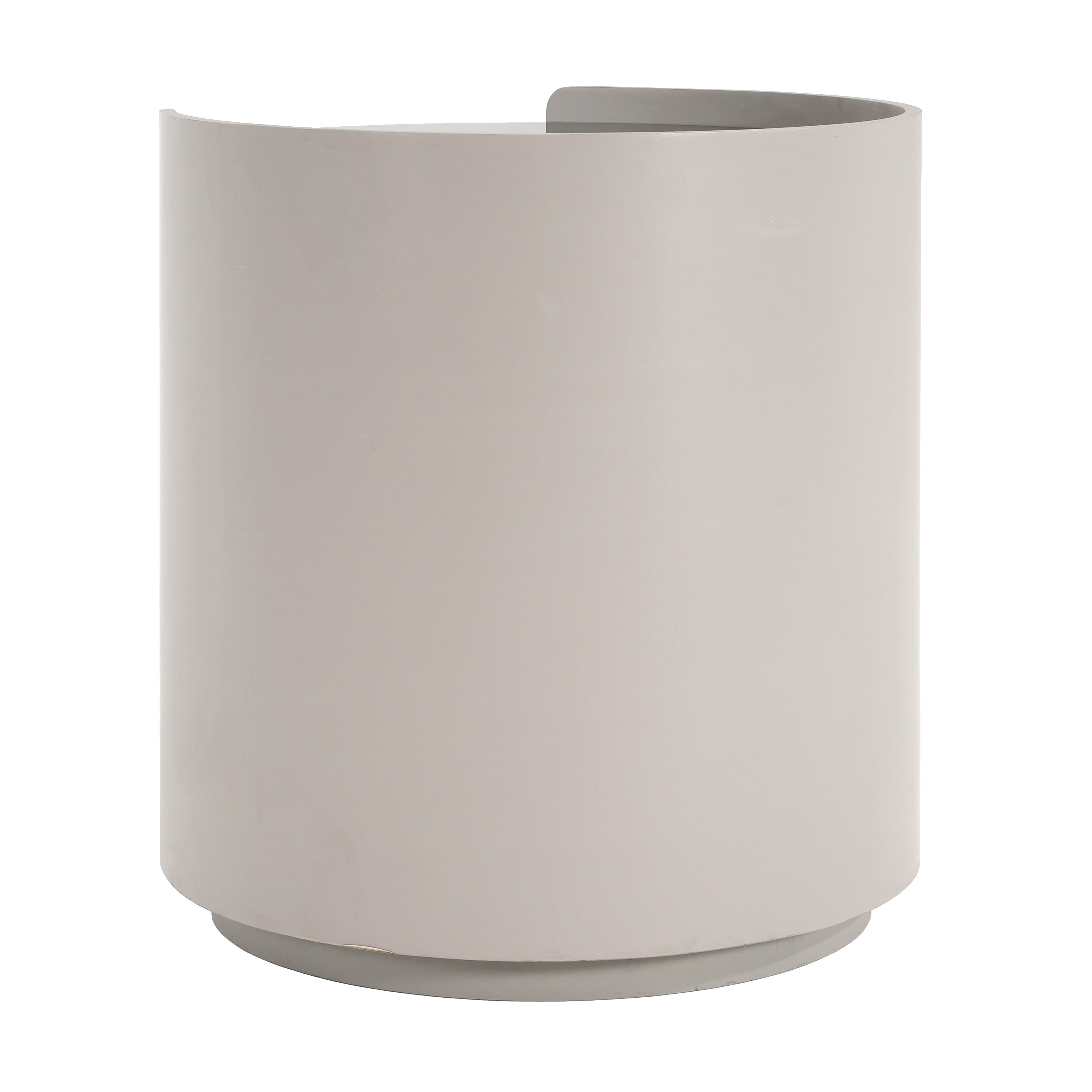 Italian Retro Double Storage Round Side Table, Gray Brown MDF with Tempered Glass Top, Compact Size