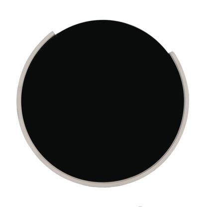 Italian Retro Double Storage Round Side Table, Gray Brown MDF with Tempered Glass Top, Compact Size