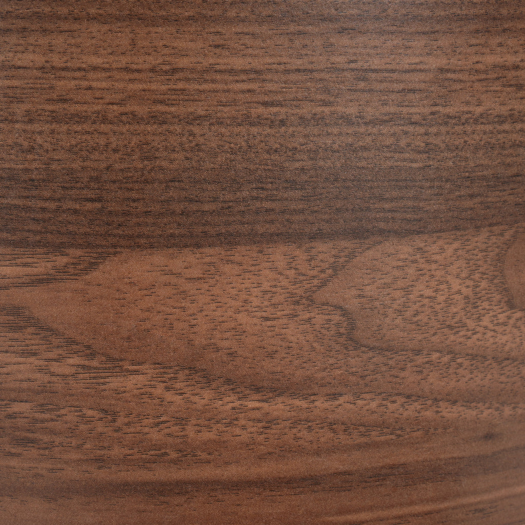 Italian Retro Double Storage Round Side Table, Gray Brown MDF with Tempered Glass Top, Compact Size