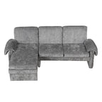 94.1' Convertible Futon Sofa Bed Futon Sofa Couch with an Adjustable Backrest, a Reversible Chaise Lounge and Two Removable Armrest Pillows for Living Room, Gray