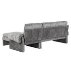 94.1' Convertible Futon Sofa Bed Futon Sofa Couch with an Adjustable Backrest, a Reversible Chaise Lounge and Two Removable Armrest Pillows for Living Room, Gray