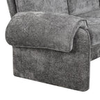 94.1' Convertible Futon Sofa Bed Futon Sofa Couch with an Adjustable Backrest, a Reversible Chaise Lounge and Two Removable Armrest Pillows for Living Room, Gray