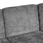 94.1' Convertible Futon Sofa Bed Futon Sofa Couch with an Adjustable Backrest, a Reversible Chaise Lounge and Two Removable Armrest Pillows for Living Room, Gray
