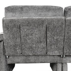 94.1' Convertible Futon Sofa Bed Futon Sofa Couch with an Adjustable Backrest, a Reversible Chaise Lounge and Two Removable Armrest Pillows for Living Room, Gray