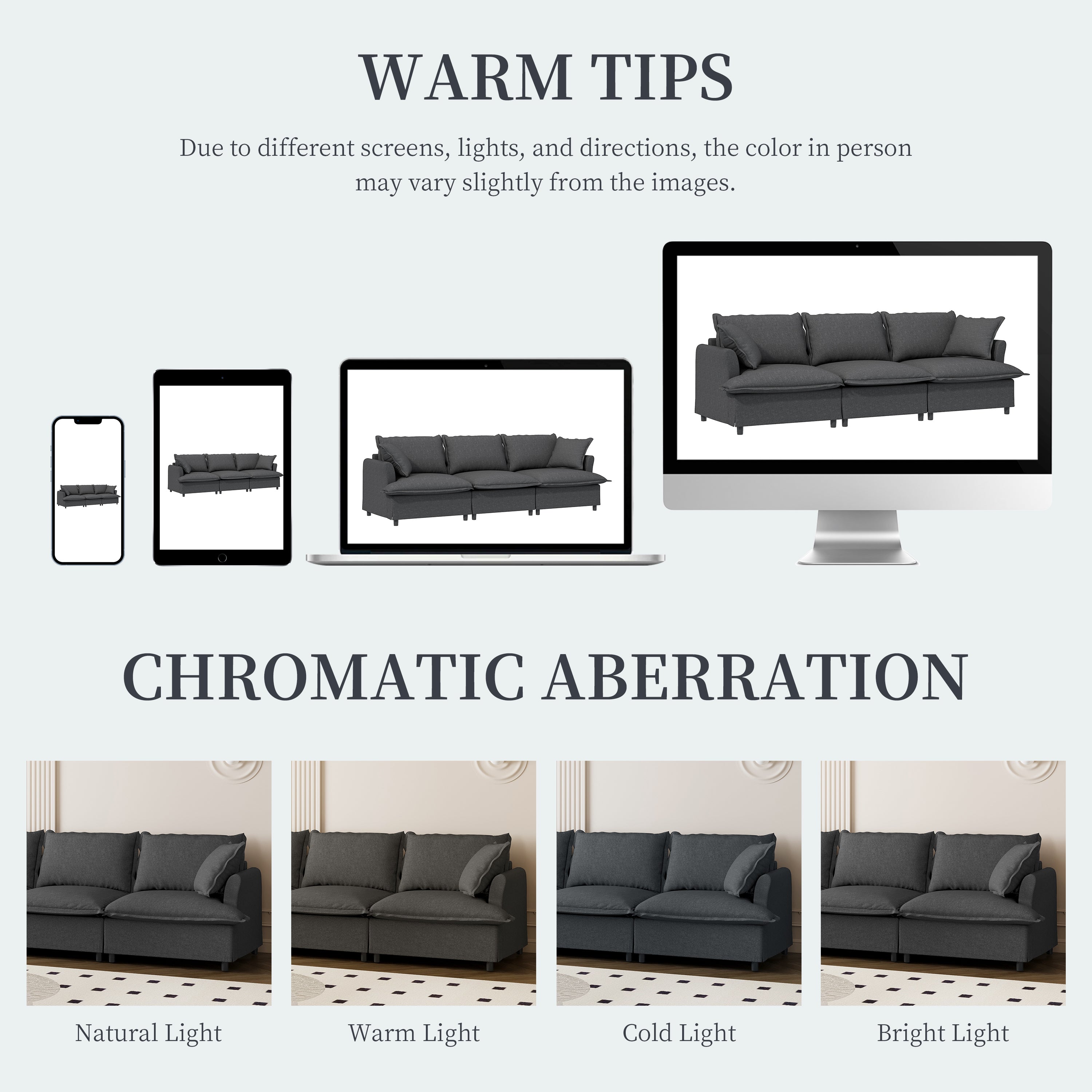 [New+Video] 94*35' 3 Seat Sofa Module for Modular Sectional Sofa,Wide Seat,Chenille Cloud Couch with Throw Pillows,Upholstered Indoor Furniture for Living Room,Bedroom,Apartment,2 Colors