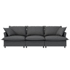 [New+Video] 94*35' 3 Seat Sofa Module for Modular Sectional Sofa,Wide Seat,Chenille Cloud Couch with Throw Pillows,Upholstered Indoor Furniture for Living Room,Bedroom,Apartment,2 Colors