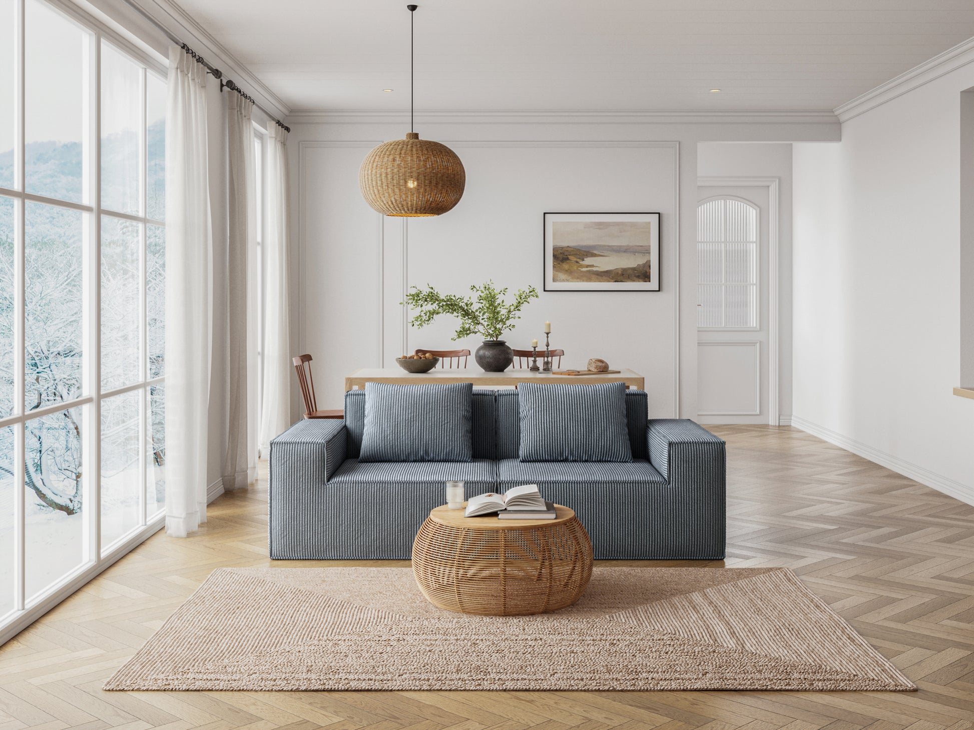 Belfin Modular Sectional Sofa, Convertible Tofu Block Sofa Floor Sofa Bed Armrest Comfy Sofa Bed Compressed Sofa Compression Sofa for Living Room Bedroom - Chenille Fabric Gary