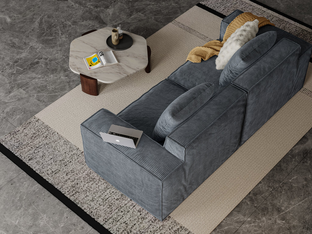 Belfin Modular Sectional Sofa, Convertible Tofu Block Sofa Floor Sofa Bed Armrest Comfy Sofa Bed Compressed Sofa Compression Sofa for Living Room Bedroom - Chenille Fabric Gary