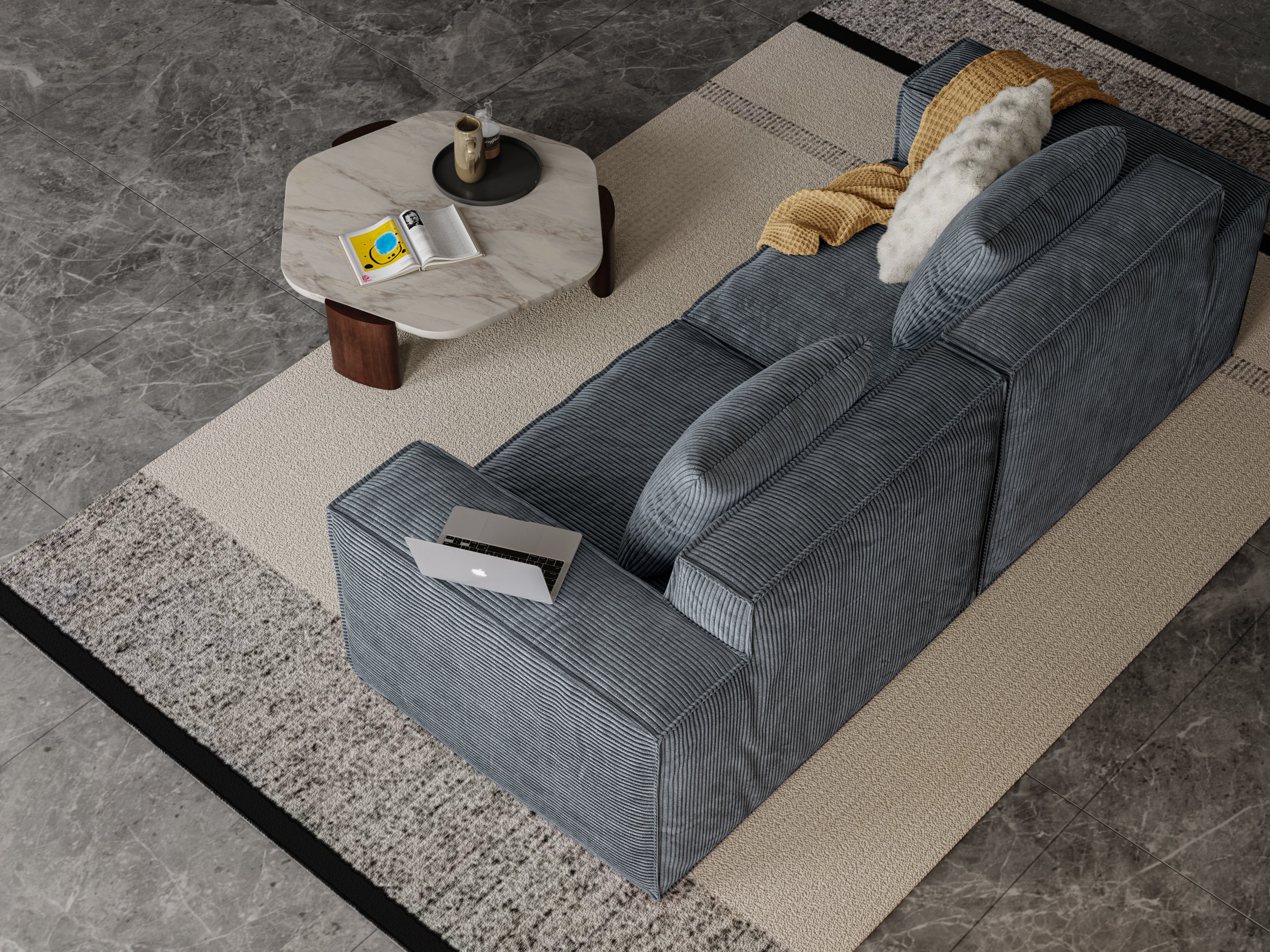 Belfin Modular Sectional Sofa, Convertible Tofu Block Sofa Floor Sofa Bed Armrest Comfy Sofa Bed Compressed Sofa Compression Sofa for Living Room Bedroom - Chenille Fabric Gary