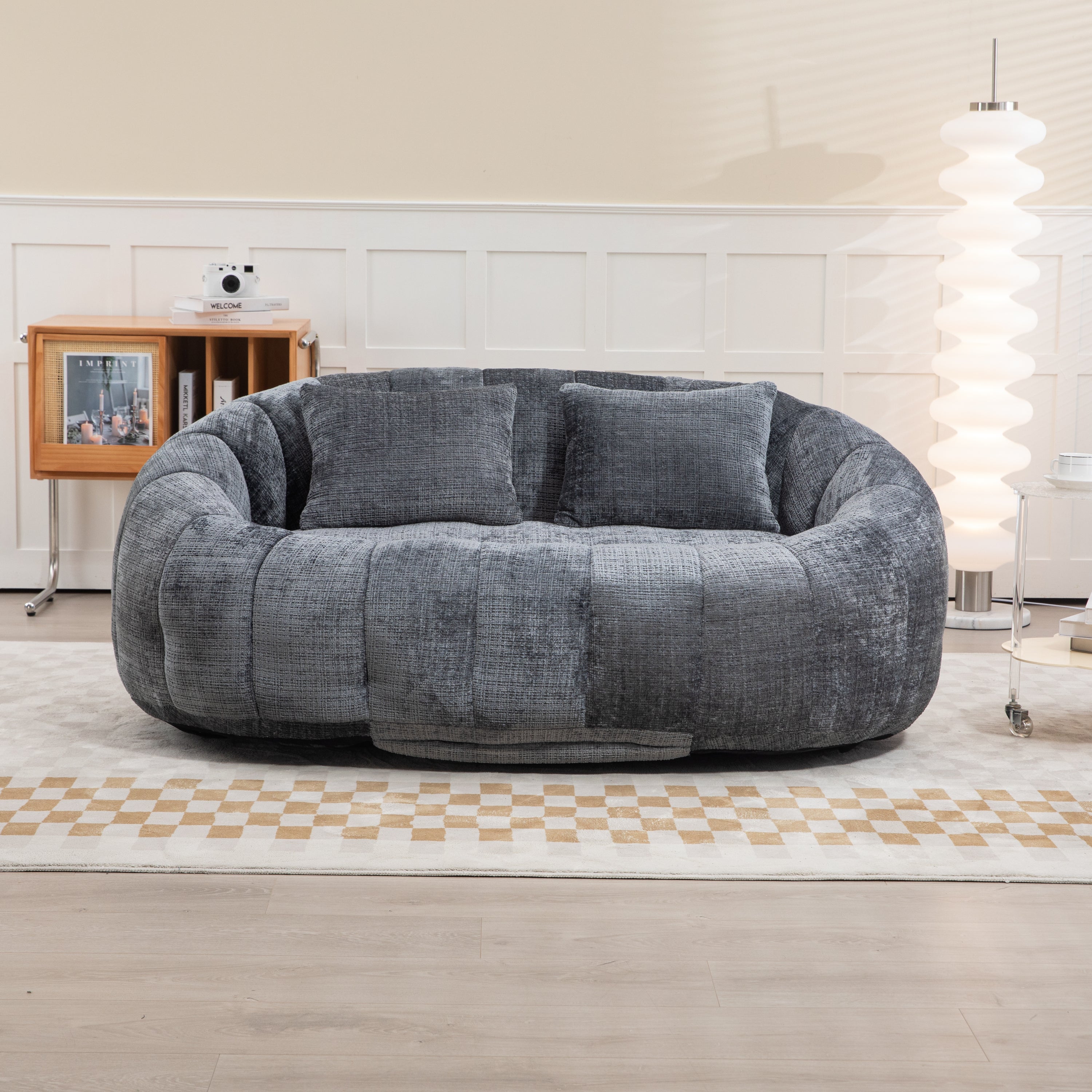 COOLMORE Bean Bag sofa Lazy Sofa Durable Comfort Lounger High Back Bean Bag Chair Couch for Adults and Kids, Indoor & Outdoor, Accent Floor Soft Lounge Chair  (Gray chenille)