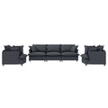 [New+Video] 3 Piece Living Room Sofa Set,Modular Chenille Sectional Couch,Upholstered 3 Seater Sofa & 2 Armchairs,5 Seat Indoor Furniture Sets for Office,Bedroom,Apartment,2 Colors