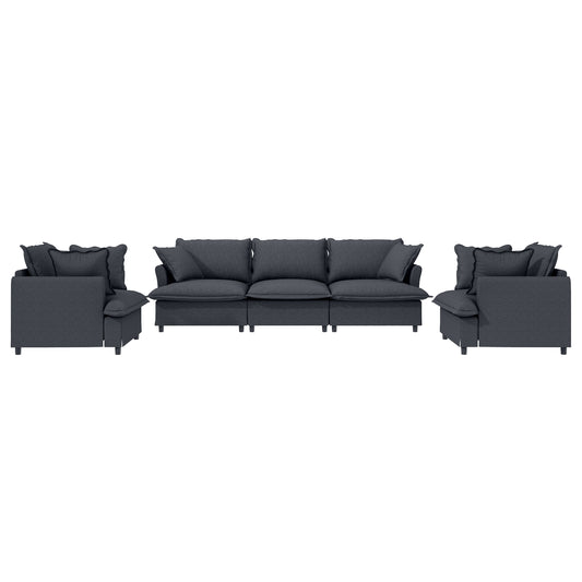 [New+Video] 3 Piece Living Room Sofa Set,Modular Chenille Sectional Couch,Upholstered 3 Seater Sofa & 2 Armchairs,5 Seat Indoor Furniture Sets for Office,Bedroom,Apartment,2 Colors