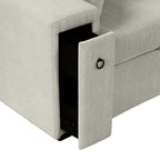 86.6 Sectional Sofa L-shaped Sofa Couch Pull-out Sofa Bed with a Movable Ottoman, Two USB Ports and Two Cup Holders for Living Room, Gray