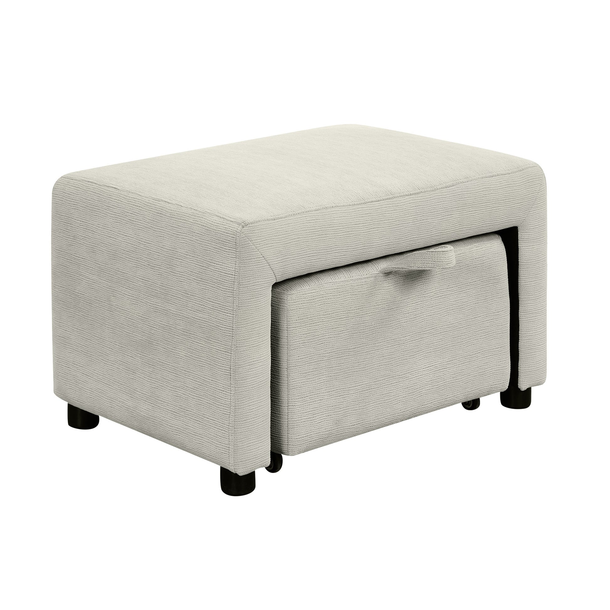 86.6 Sectional Sofa L-shaped Sofa Couch Pull-out Sofa Bed with a Movable Ottoman, Two USB Ports and Two Cup Holders for Living Room, Gray