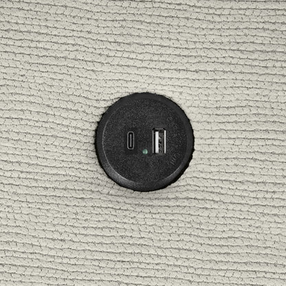 86.6 Sectional Sofa L-shaped Sofa Couch Pull-out Sofa Bed with a Movable Ottoman, Two USB Ports and Two Cup Holders for Living Room, Gray