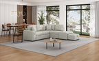 86.6 Sectional Sofa L-shaped Sofa Couch Pull-out Sofa Bed with a Movable Ottoman, Two USB Ports and Two Cup Holders for Living Room, Gray