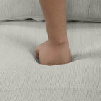 86.6 Sectional Sofa L-shaped Sofa Couch Pull-out Sofa Bed with a Movable Ottoman, Two USB Ports and Two Cup Holders for Living Room, Gray