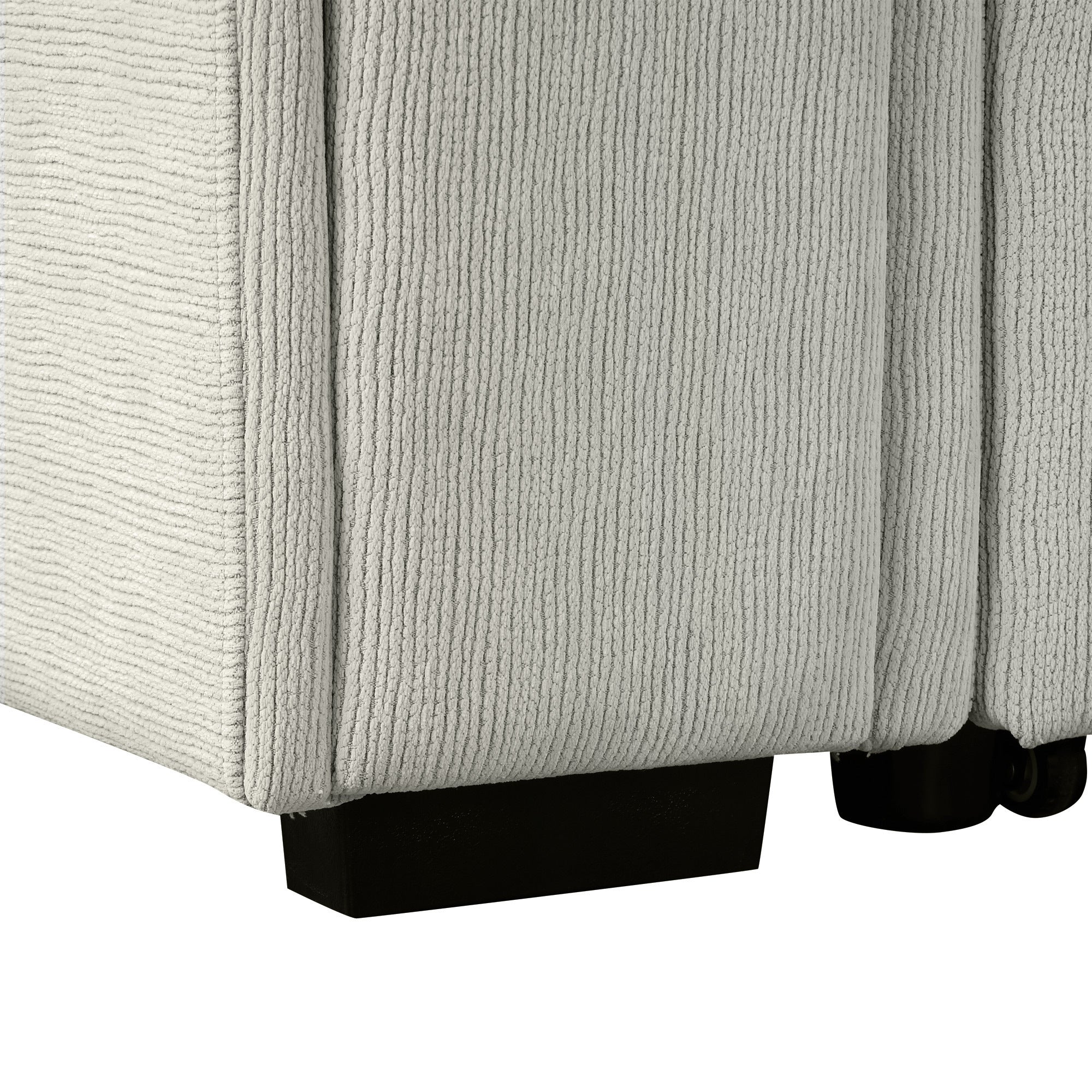 86.6 Sectional Sofa L-shaped Sofa Couch Pull-out Sofa Bed with a Movable Ottoman, Two USB Ports and Two Cup Holders for Living Room, Gray