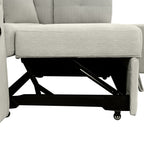 86.6 Sectional Sofa L-shaped Sofa Couch Pull-out Sofa Bed with a Movable Ottoman, Two USB Ports and Two Cup Holders for Living Room, Gray