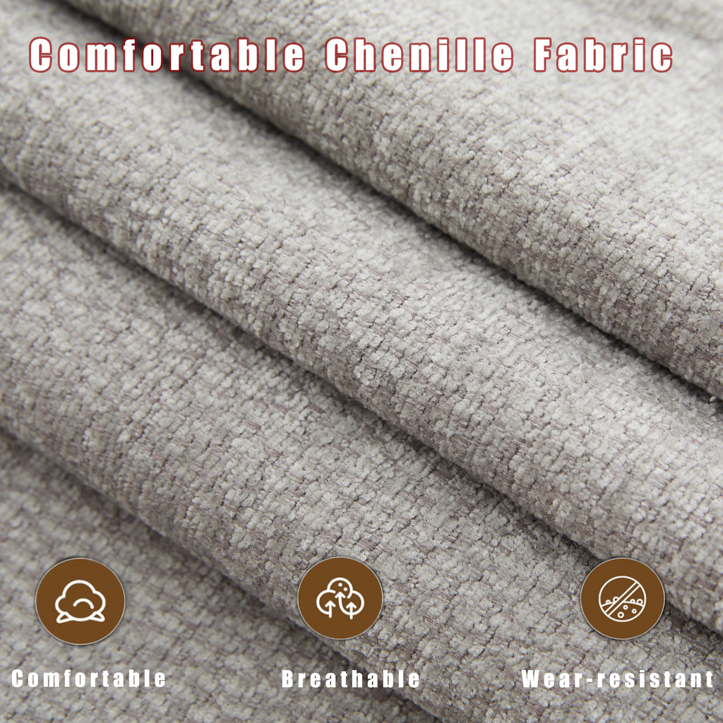 [NEW ARRIVED] [VIDEO PROVIDED]U Shaped Modular Sectional Sofa,Storage Console & Wireless Charging,2 Cup Holders,Bluetooth Speakers,2 Movable Footstools,Adjustable handrail,Movable seat,Chenille,Gray Sectional Sofa