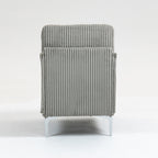 Modular Sectional Sofa Armless Seat Module, Corduroy Sectional Couch, Single Couch Modular Armless Accent Chair with Back Cushion, Gray