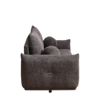 Lamb's wool 2-seater cushion sofa 90'' comfortable sofa for living room Bedroom and other casual spaces Lamb's wool sofa with 2 cushions and 2 ball pillows. (gray)