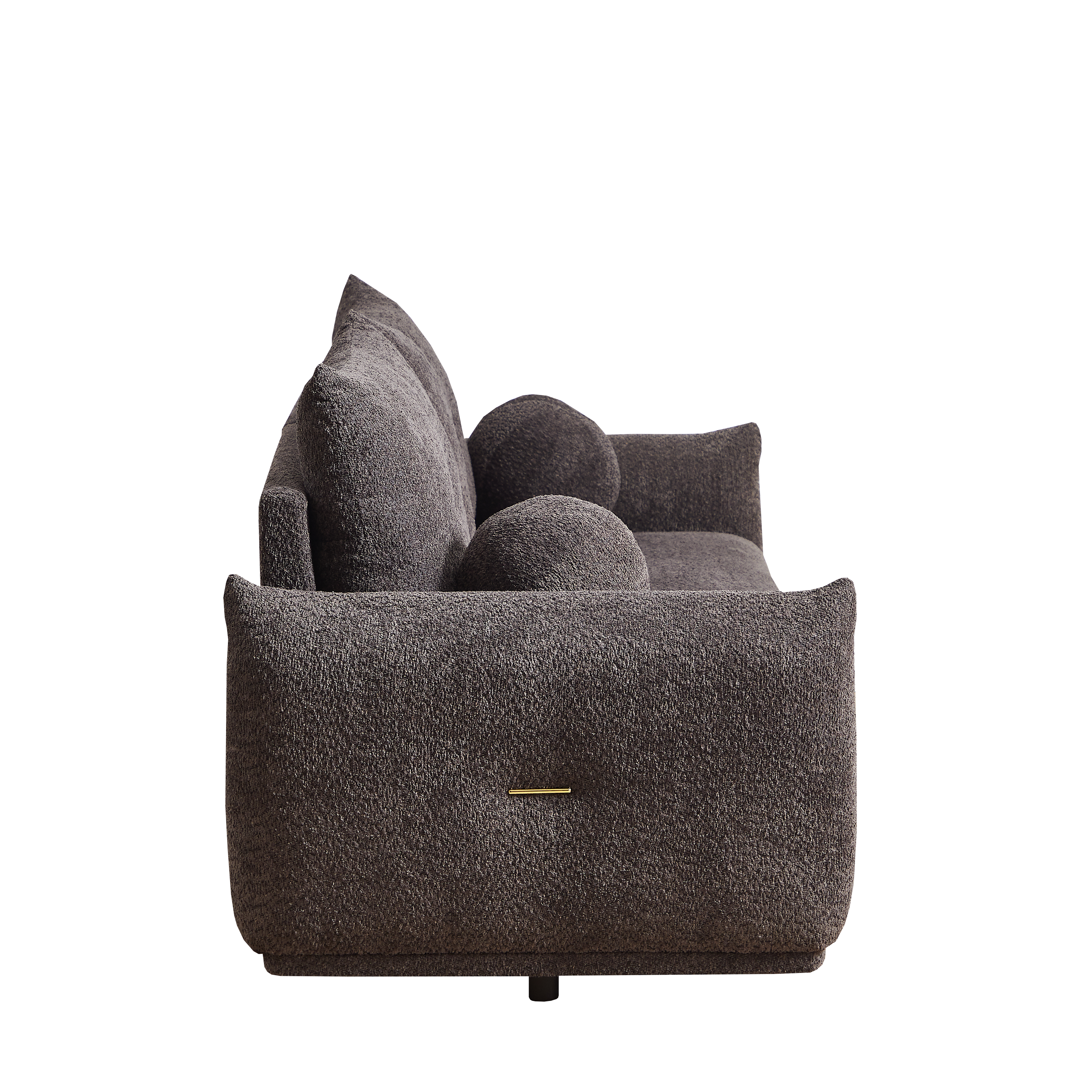 Lamb's wool 2-seater cushion sofa 90'' comfortable sofa for living room Bedroom and other casual spaces Lamb's wool sofa with 2 cushions and 2 ball pillows. (gray)