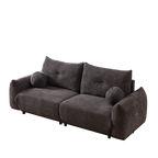 Lamb's wool 2-seater cushion sofa 90'' comfortable sofa for living room Bedroom and other casual spaces Lamb's wool sofa with 2 cushions and 2 ball pillows. (gray)
