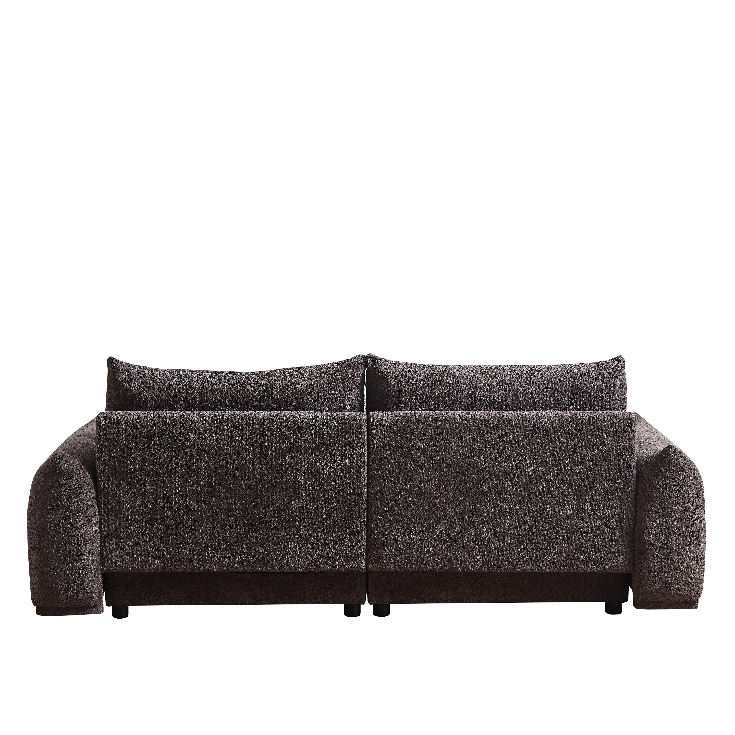 Lamb's wool 2-seater cushion sofa 90'' comfortable sofa for living room Bedroom and other casual spaces Lamb's wool sofa with 2 cushions and 2 ball pillows. (gray)