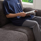 Lamb's wool 2-seater cushion sofa 90'' comfortable sofa for living room Bedroom and other casual spaces Lamb's wool sofa with 2 cushions and 2 ball pillows. (gray)