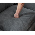 Gray Linen Modular Sectional Sofa with Storage Features.