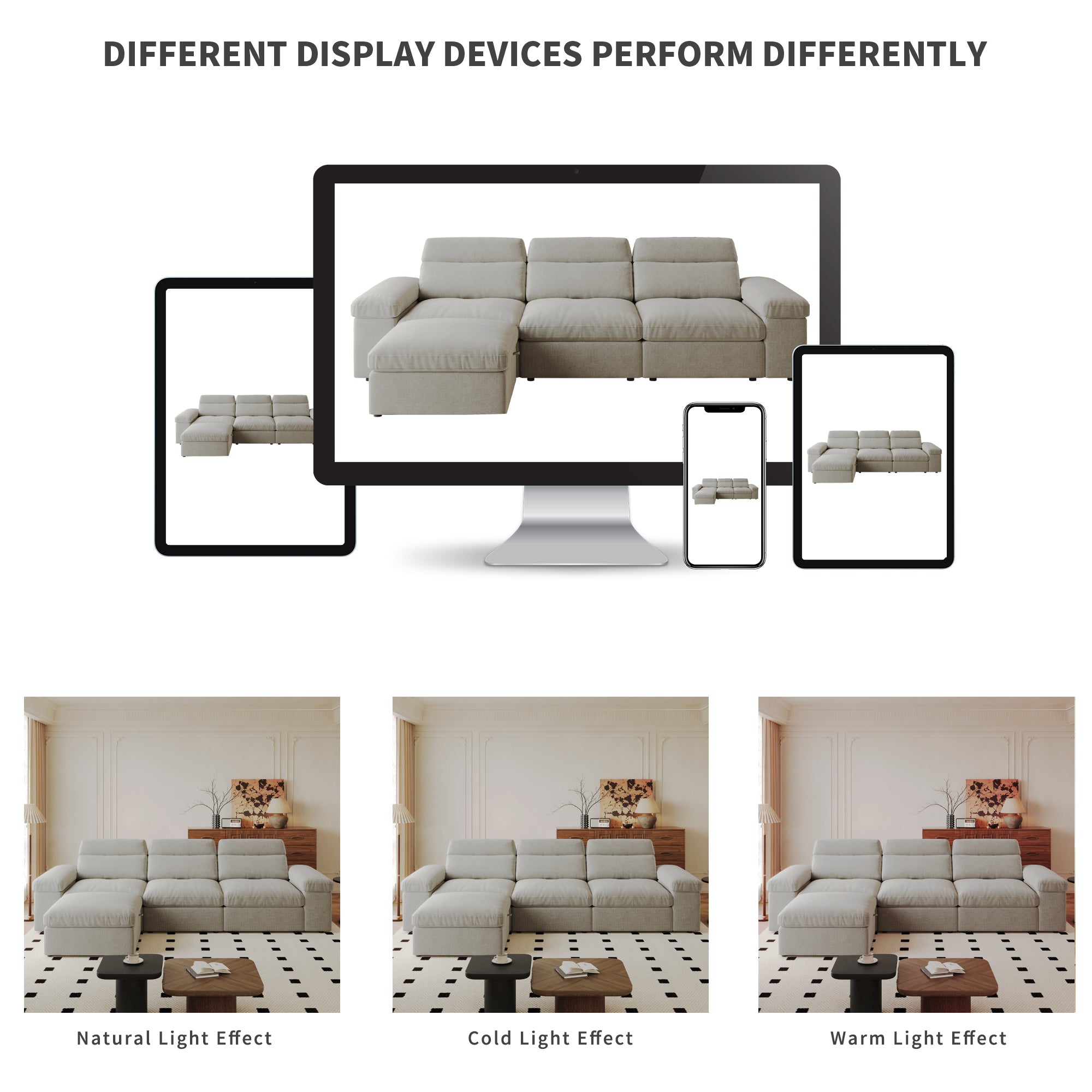 This simple modular sofa is made of cotton and linen, with a backrest that can be adjusted backward. It is soft and comfortable, has storage space, and is suitable for both living rooms and bedrooms.