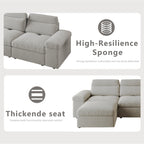 This simple modular sofa is made of cotton and linen, with a backrest that can be adjusted backward. It is soft and comfortable, has storage space, and is suitable for both living rooms and bedrooms.