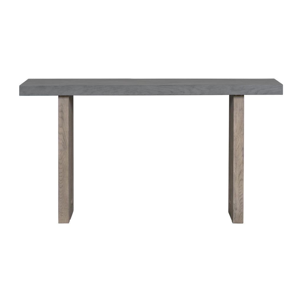 U_STYLE Uniquely Designed Oak Veneer Console Table with Distinctive Side Shapes, Suitable for Entryway, Hallway, Living Room, Foyer, Corridor