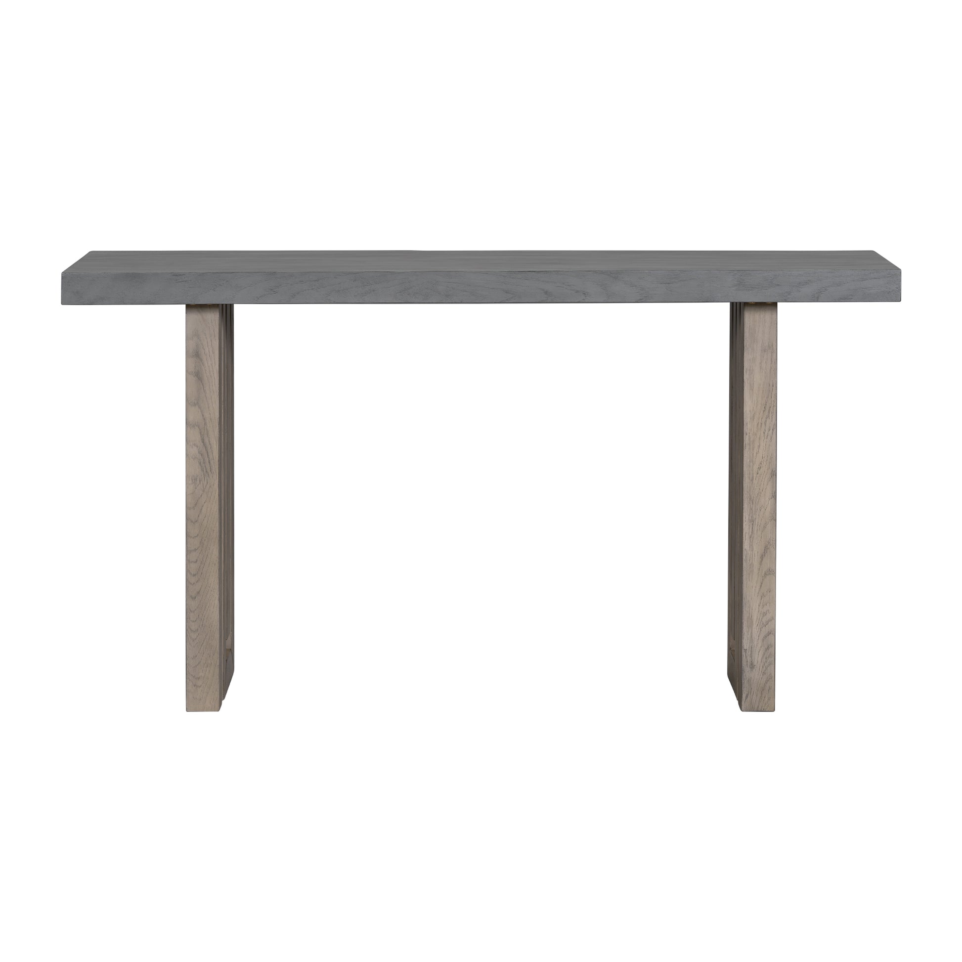 U_STYLE Uniquely Designed Oak Veneer Console Table with Distinctive Side Shapes, Suitable for Entryway, Hallway, Living Room, Foyer, Corridor