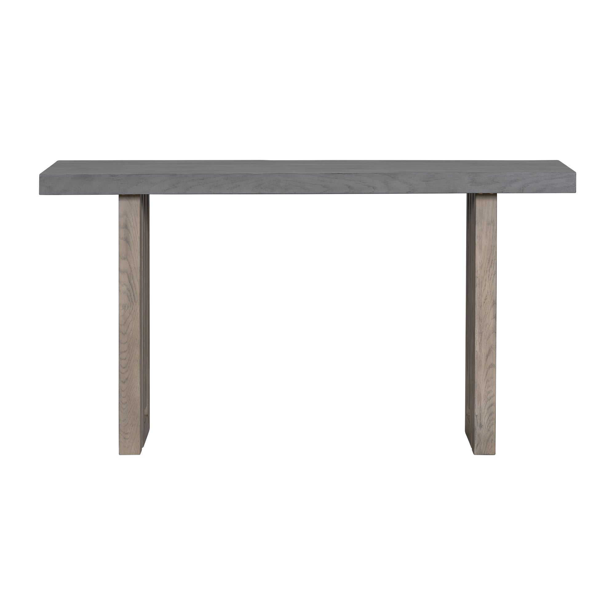 U_STYLE Uniquely Designed Oak Veneer Console Table with Distinctive Side Shapes, Suitable for Entryway, Hallway, Living Room, Foyer, Corridor