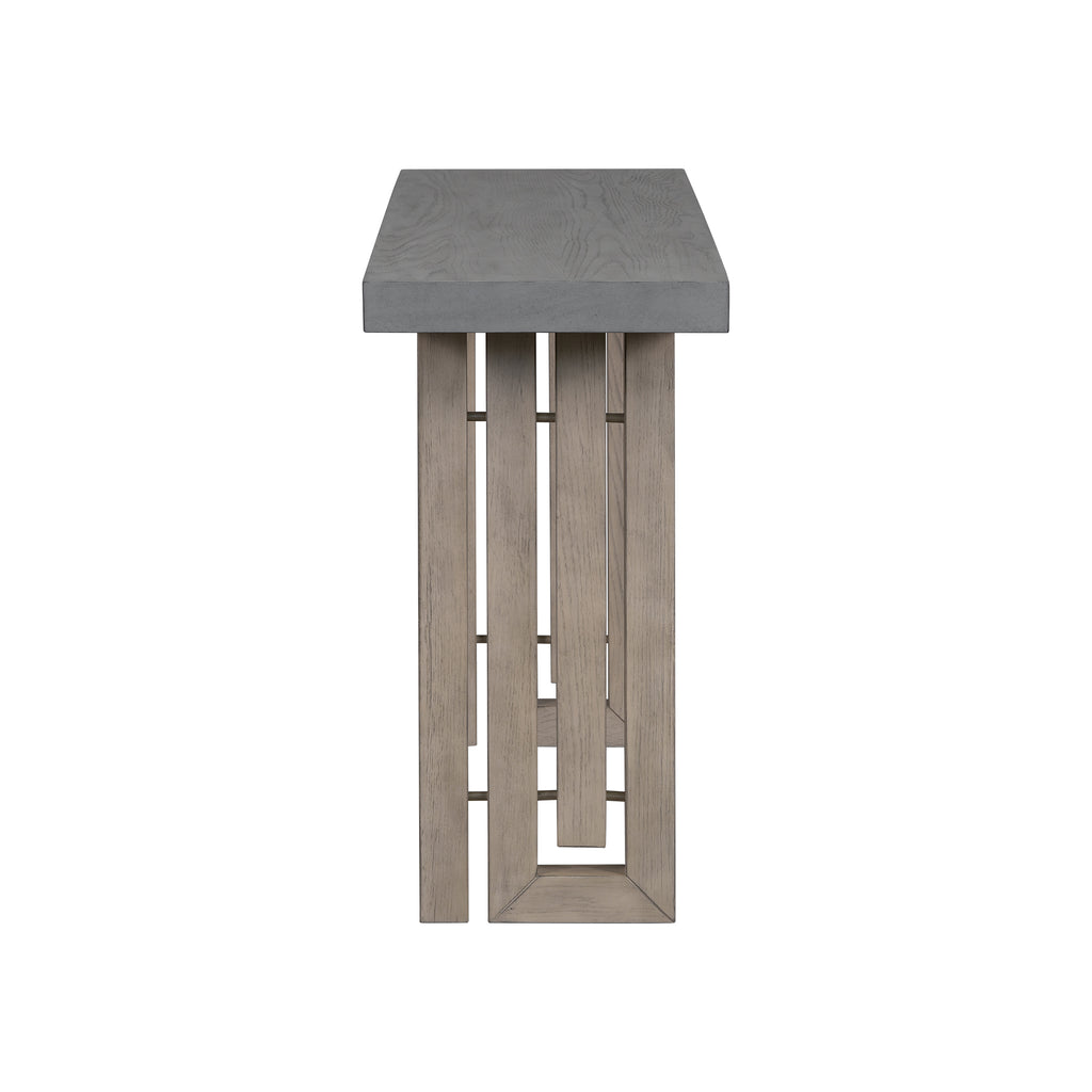 U_STYLE Uniquely Designed Oak Veneer Console Table with Distinctive Side Shapes, Suitable for Entryway, Hallway, Living Room, Foyer, Corridor